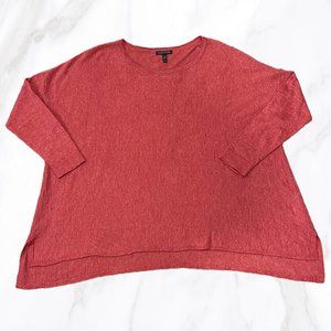 Eileen Fisher Women's Red‎ Sleek Tencel Alpaca Pullover, Size M